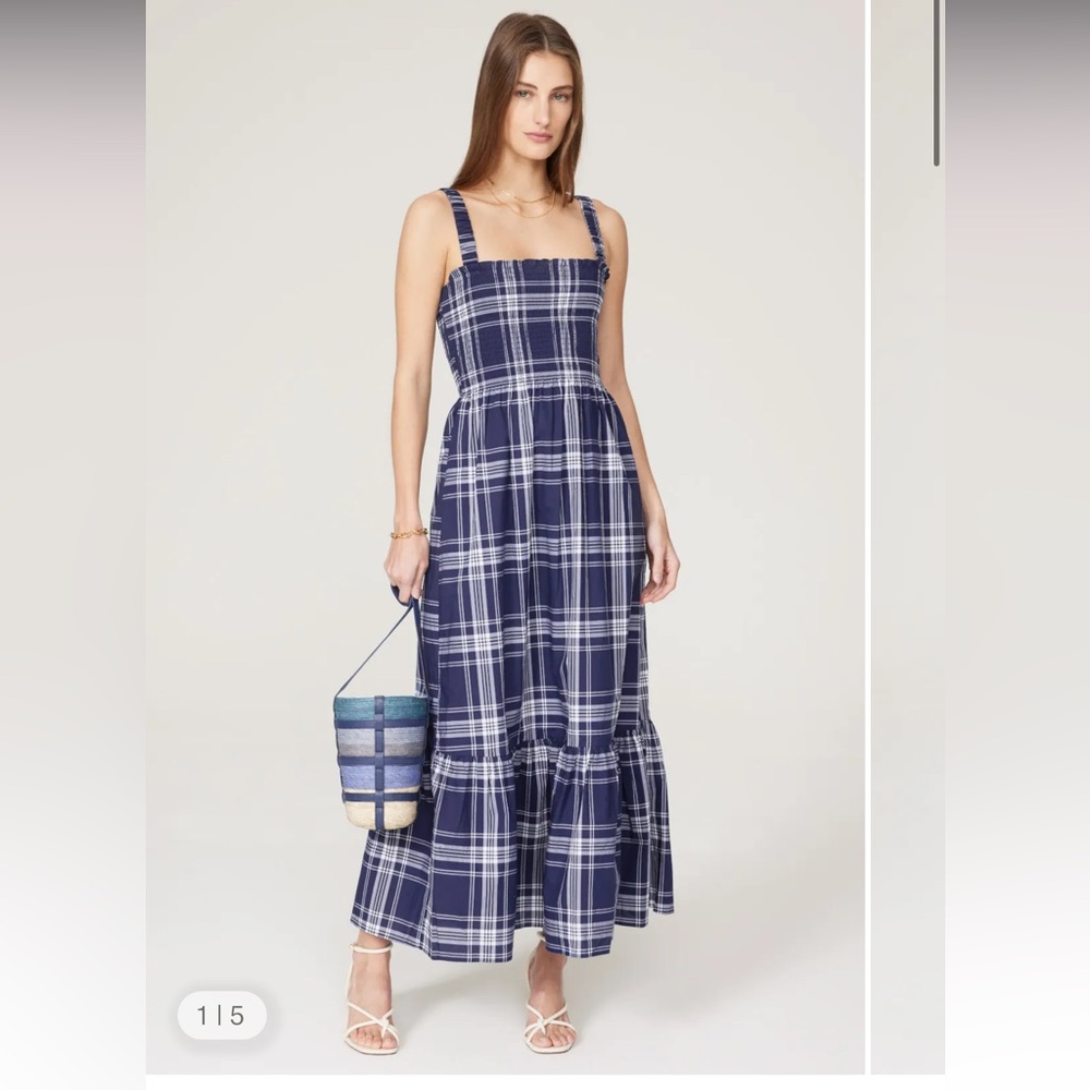 Hill House Navy and White Plaid Anjuli Dress XS EUC